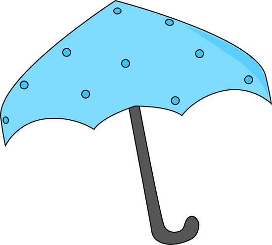 Blue Polka Dot Umbrella Clip Art - Blue Polka Dot Umbrella Image