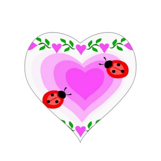 love romantic heart hearts lady bug Paper clip Art Heart Stickers ...
