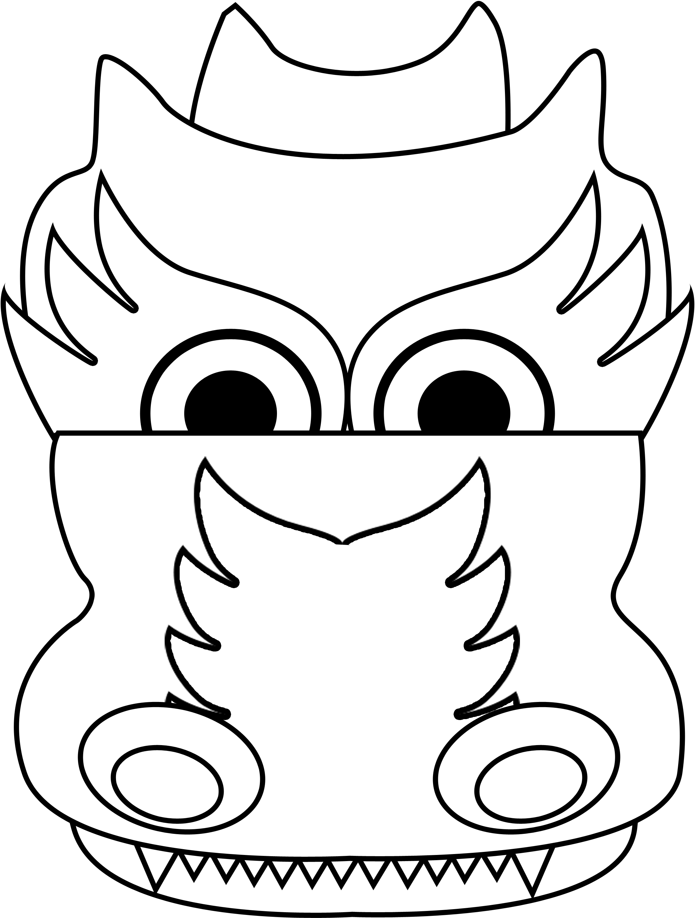 Chinese Dragon Head Template