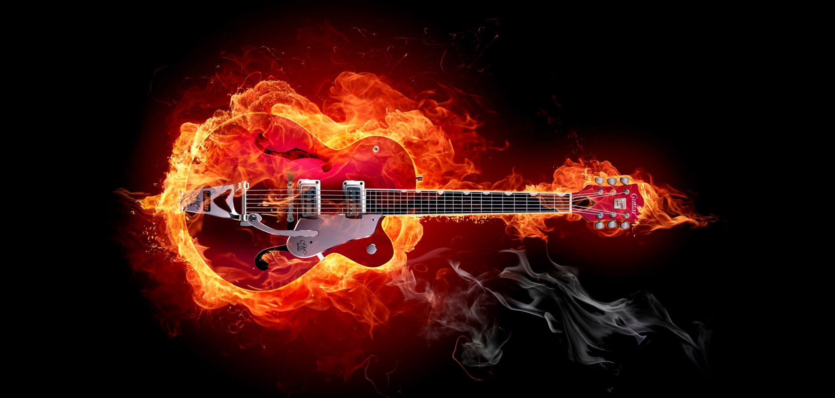 burning hard rock guitar | Music | digital design | ecommerce ...