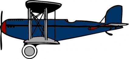 Download Red Blue Biplane clip art Vector Free