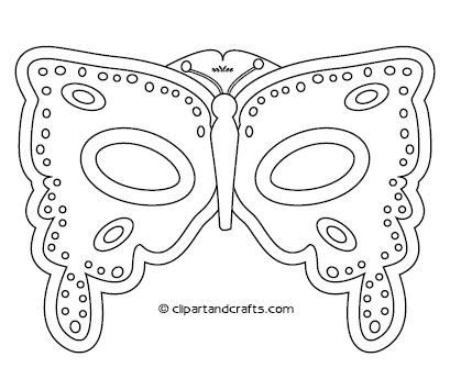 Butterfly mask template or coloring craft sheet | Kids' stuff ...