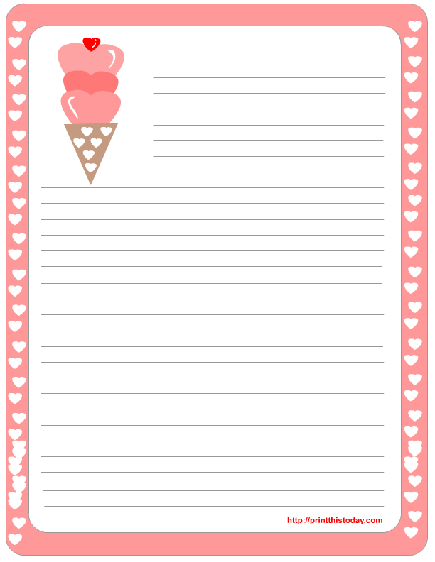 Free Printable Valentine Stationery | Print This Today