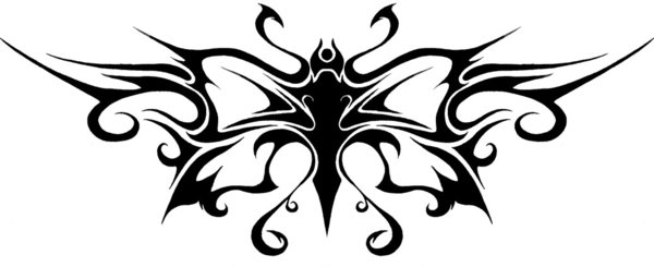 Nice Large Winged Tribal Butterfly Tattoo Design | Tattooshunt.
