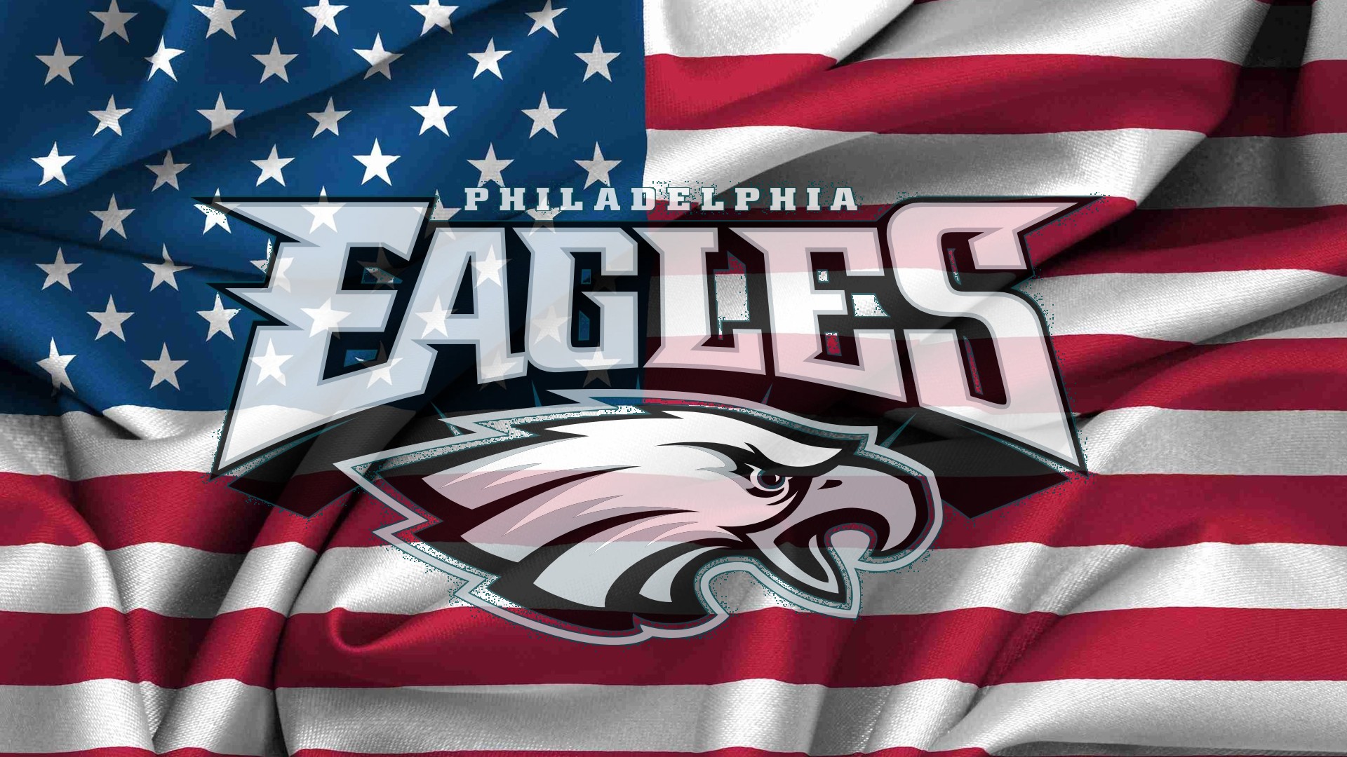 Philadelphia Eagles Logo On USA Flag Windy Canvas 1920x1080 HD NFL ...