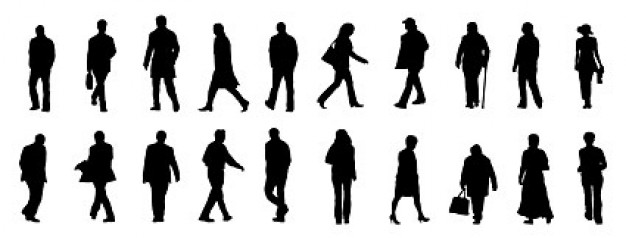 Office workers and people silhouettes vector material | Download ...