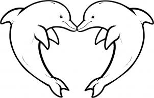 How to Draw Love Dolphins, Dolphin Heart, Step by Step, Tattoos ...