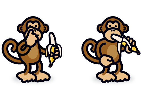 Cartoon Monkey Eating A Banana - ClipArt Best