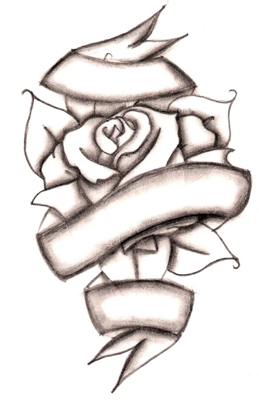 Cross And Rose Drawing - ClipArt Best