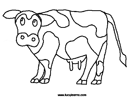 Coloring Page Cow - Drawing Kids