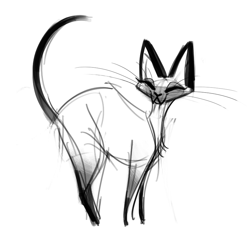 Daily Cat Drawings — 305: Siamese Cat Sketch