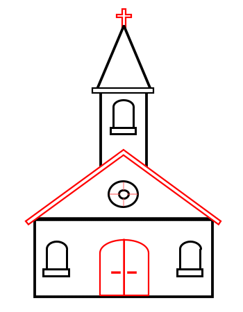 How to draw a cartoon church | Religion: Abrahamic religions ...