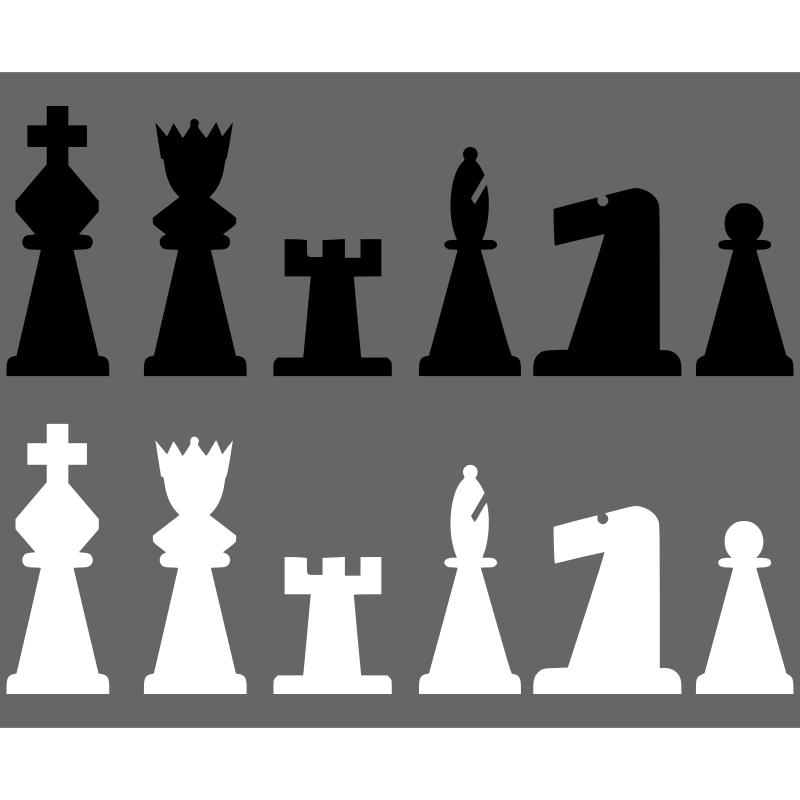 Clipart - 2D Chess set - Pieces 1
