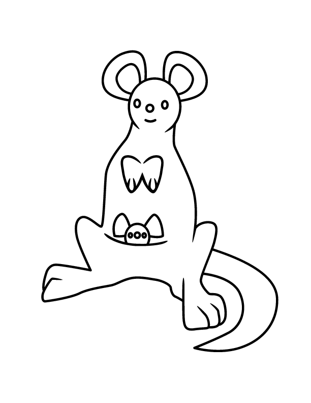 kangaroo 0141 printable coloring in pages for kids - number 2790 ...