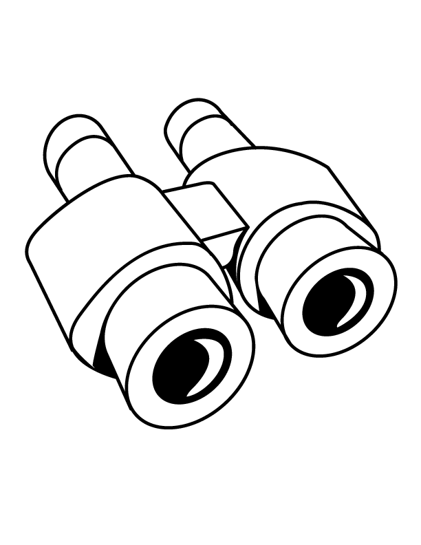 cartoon binoculars printable coloring in pages for kids - number ...