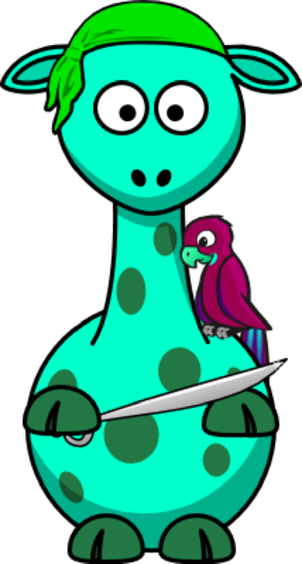 pirate sword giraffe - vector Clip Art