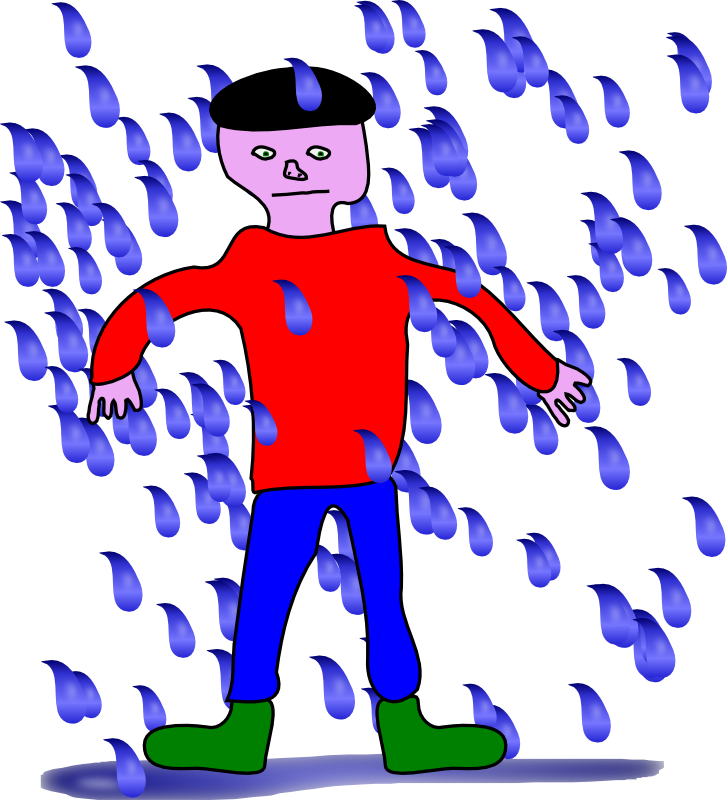 Clipart - man standing in rain