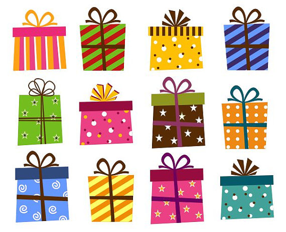 Giftbox Clip Art Present Boxes Clip Art Instant by YarkoDesign