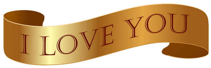 Gold Banner I Love You PNG Clipart Picture