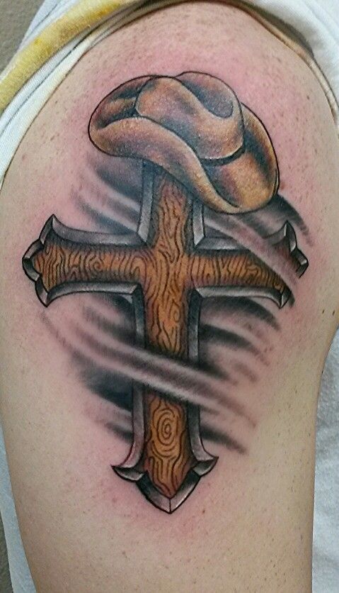 Wooden cross and cowboy hat | My Tattoo profile | Pinterest
