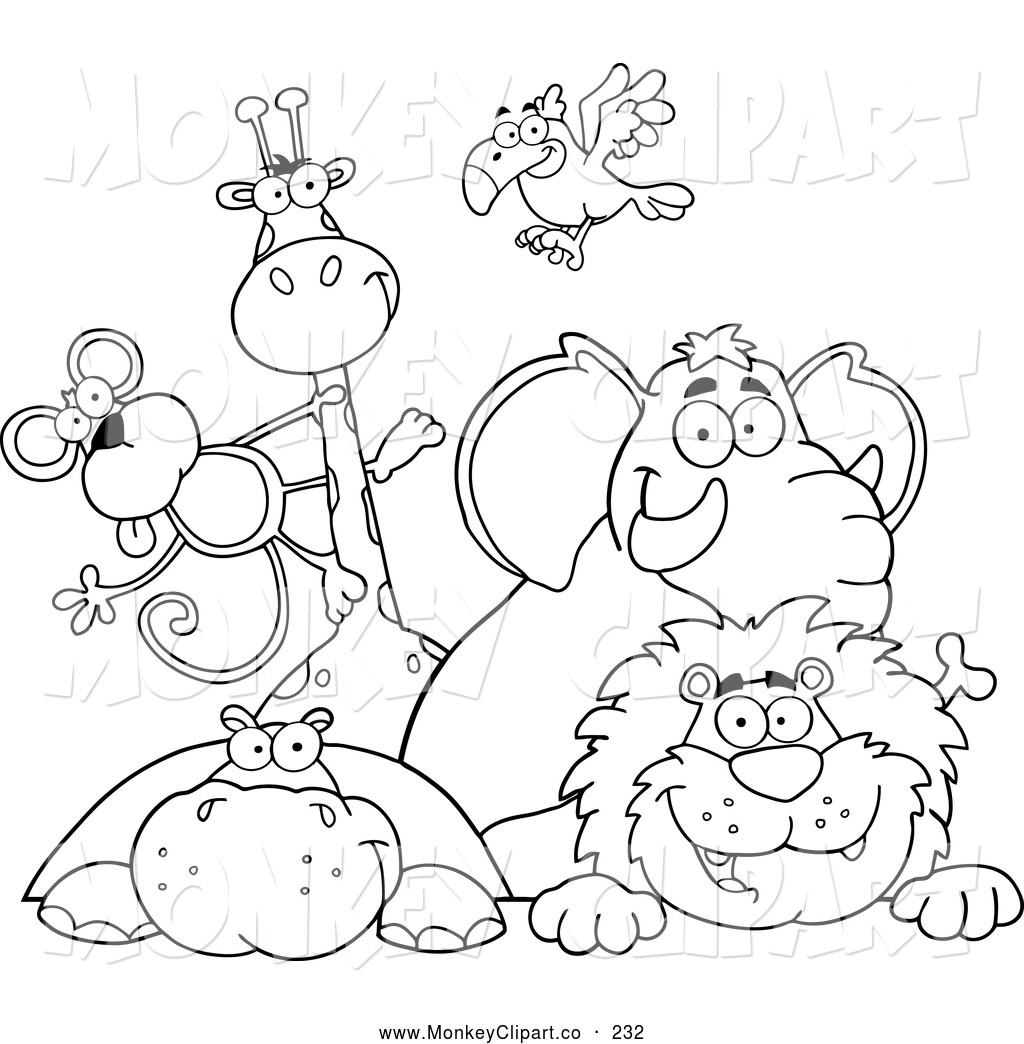 Cartoon Zoo Animals Coloring Pages - Gallery