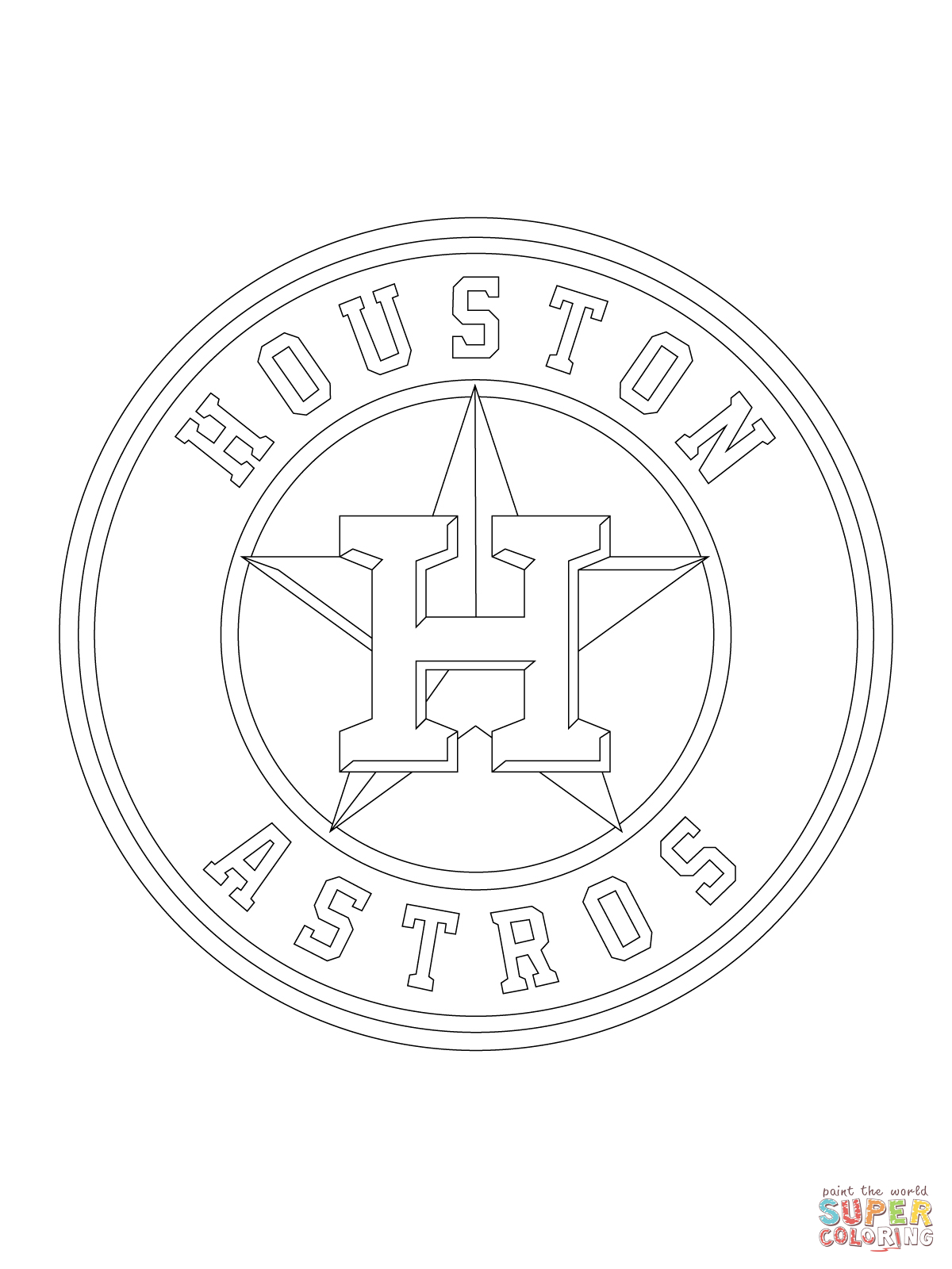 Houston Astros Logo Coloring page | Free Printable Coloring Pages