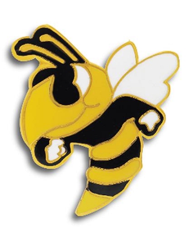 Hornet Mascot Award Pin, Hornet Letterman Jacket Pin