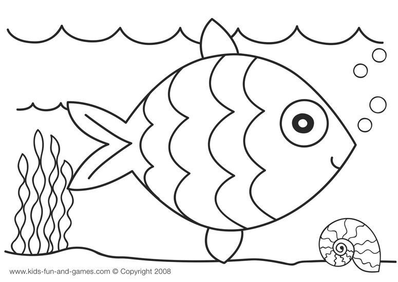 Printable Toddler Coloring Pages-fish | Kids Pre Writing ...