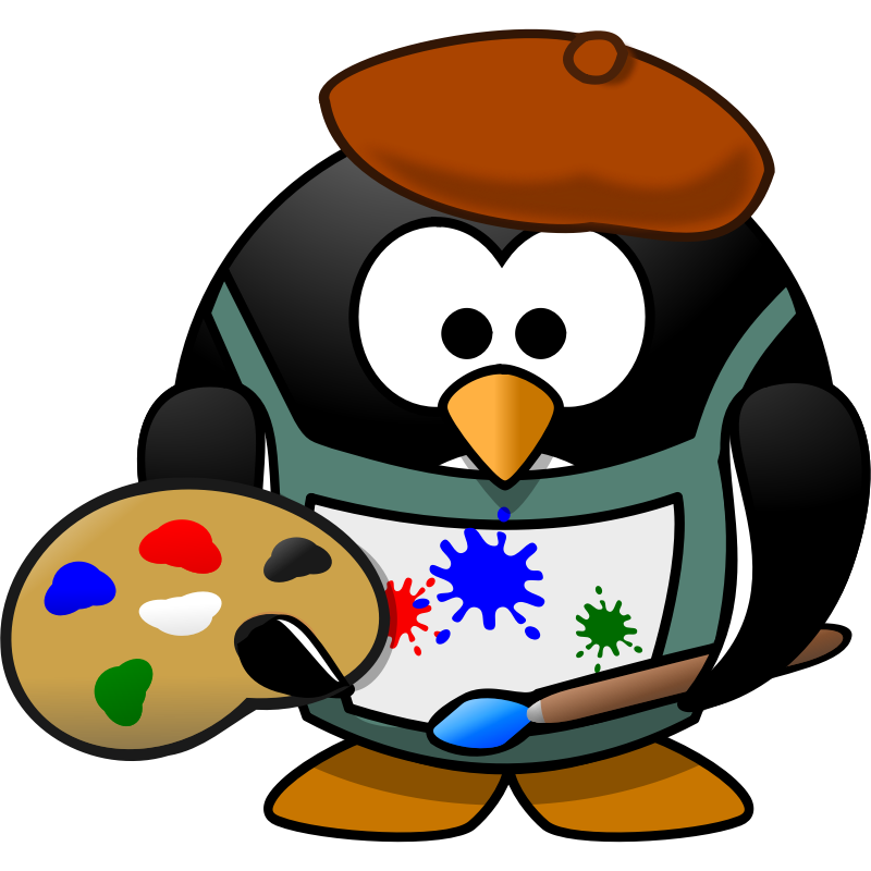 Clipart - Painter penguin