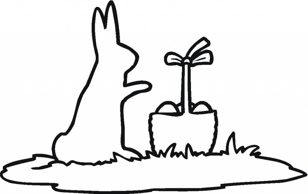 Print Eater Bunny Outline Coloring Page - deColoring