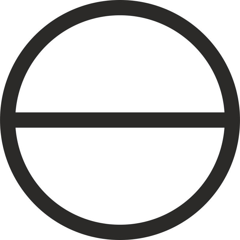 Clipart - Circle with Horizontal diameter