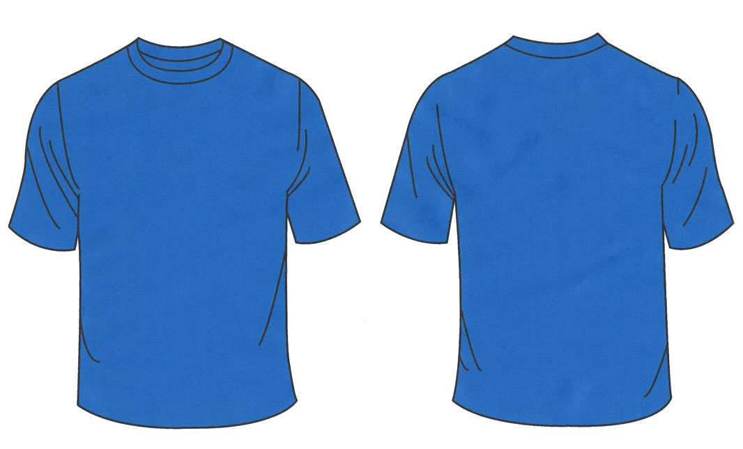 T Shirt Template Blue