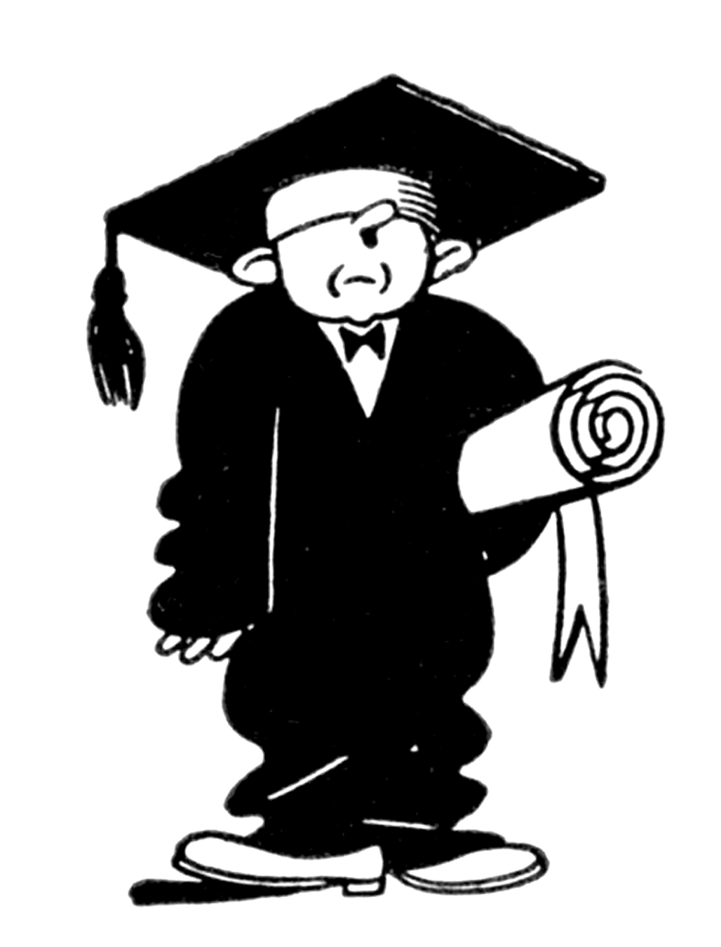 free black and white graduation clip art - photo #10