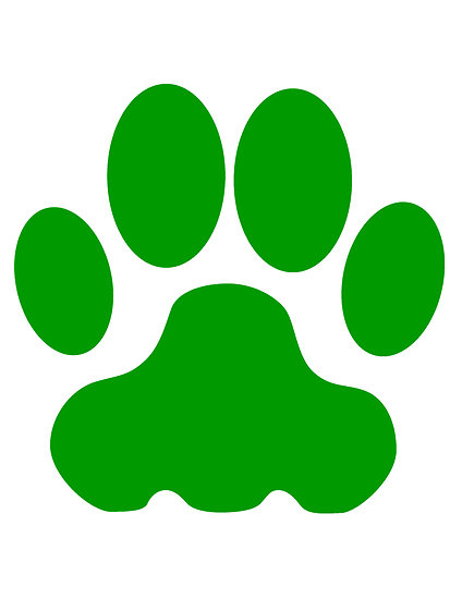 Green Big Cat Paw Print" by kwg2200 | Redbubble