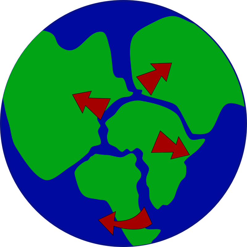 Clipart - Earth with continents breaking up