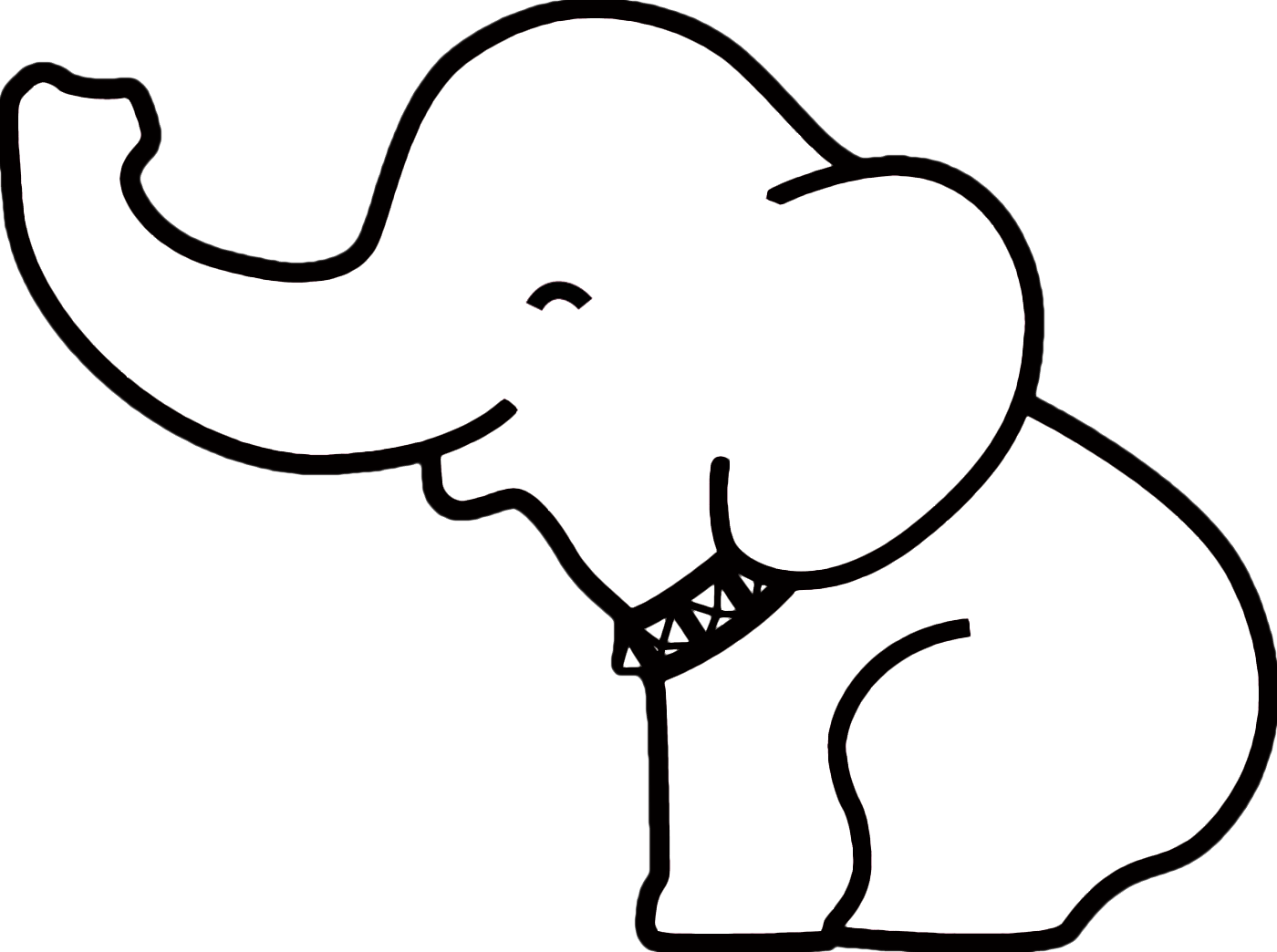 Simple Elephant Outline Cliparts co