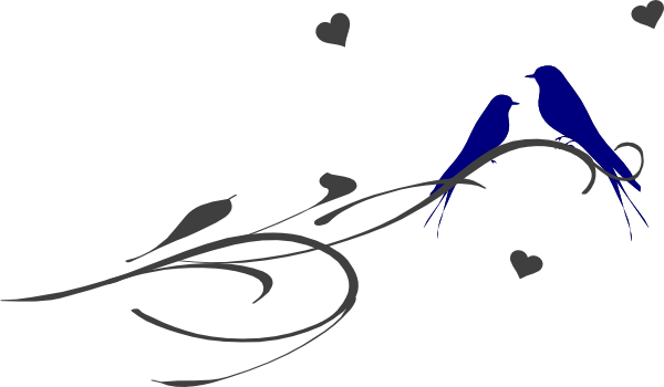 Love Birds On A Branch clip art - vector clip art online, royalty ...