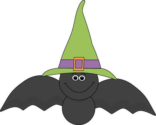 Halloween Bat Wearing Witches Hat Clip Art - Halloween Bat Wearing ...