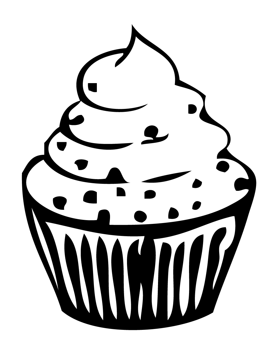 free black and white cupcake clipart - photo #23