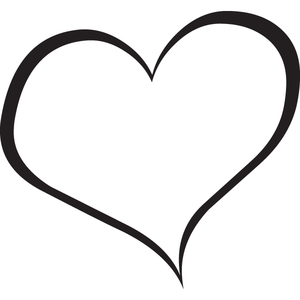 Heart Black And White Outline - ClipArt Best