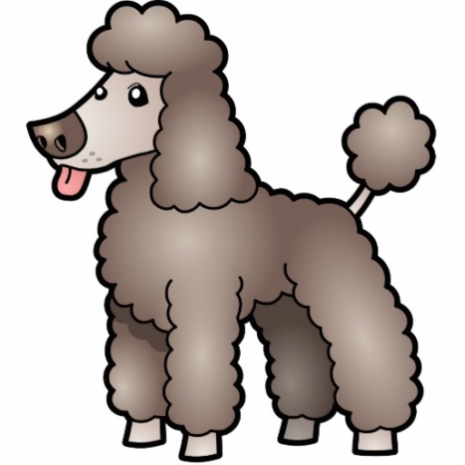 Cartoon Poodle (silver beige puppy cut) Cut Out | Zazzle