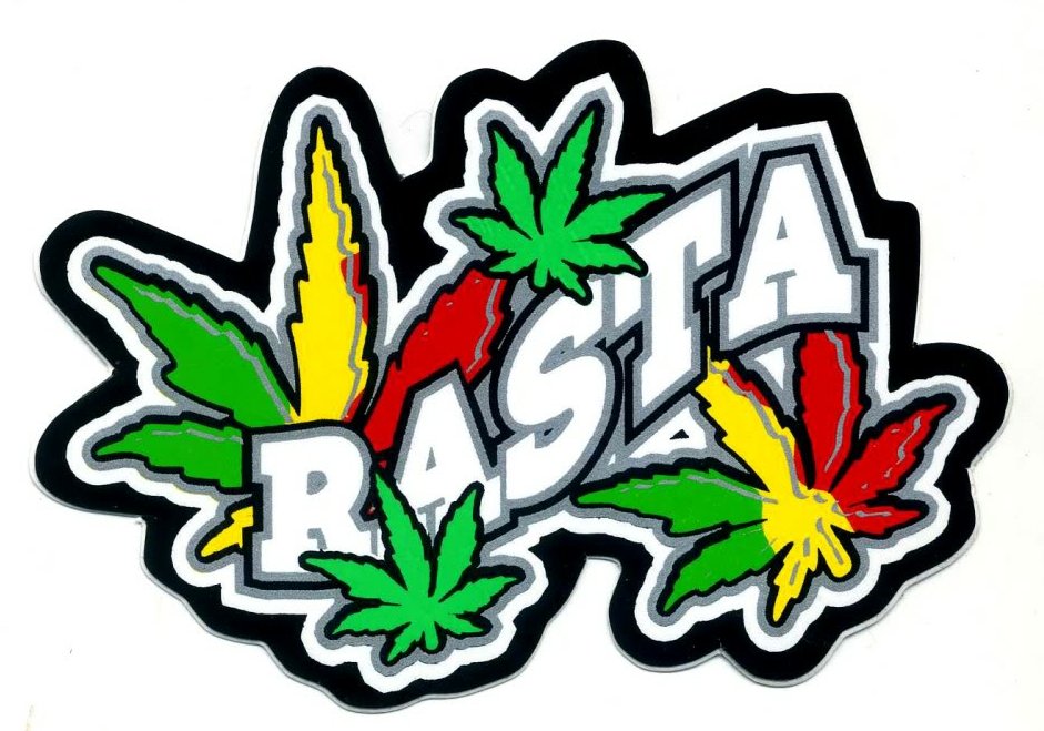 Rasta Reggae Cannabis Peace Sticker, Rasta Decals, Reggae Decals ...