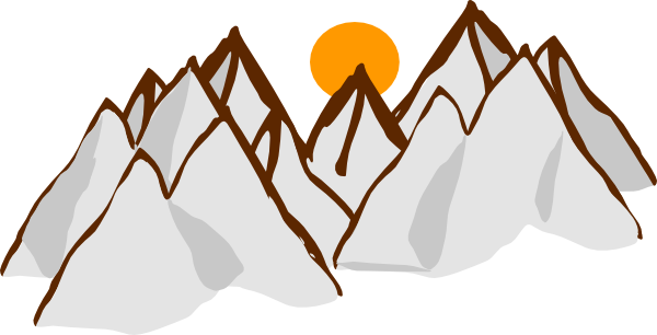Mountain Range Sunset clip art - vector clip art online, royalty ...