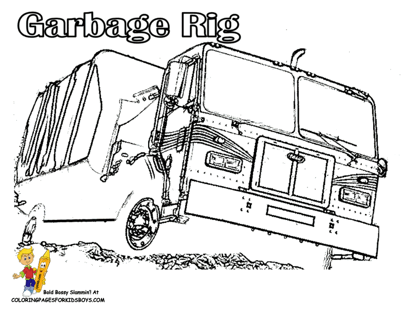Dump Truck Outline Coloring Page