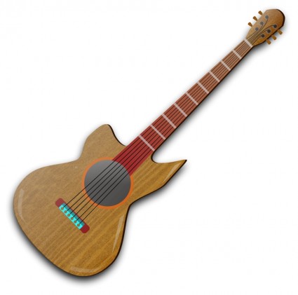 Wooden Guitar Free vector in Open office drawing svg ( .svg ...