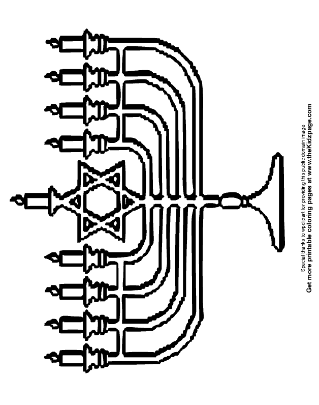 Menorah - Free Coloring Pages for Kids - Printable Colouring Sheets
