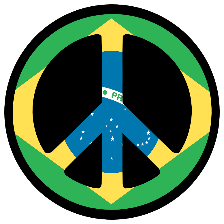 Brazil Flag Peace Sign Peace Flags Peace Symbol Sign CND Logo ...