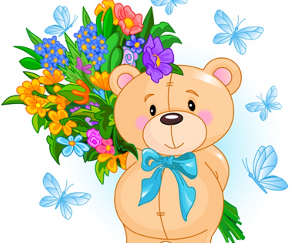 Cute Teddy Bear cartoons phone wallpaper download free