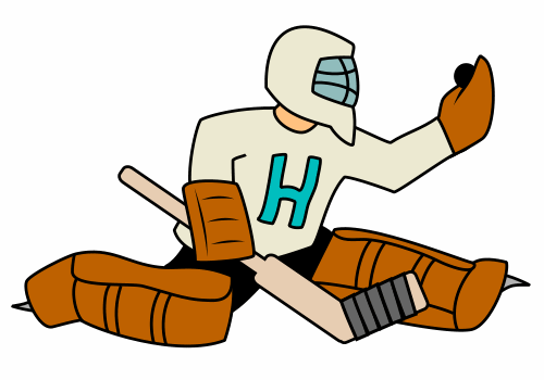 Drawing a cartoon hockey goaltender