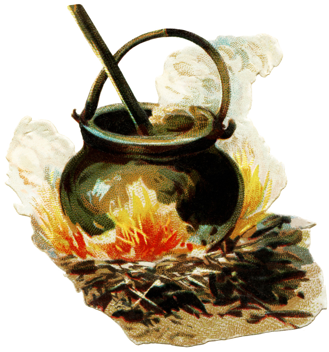 Free Victorian Clipart ~ Cauldron for Halloween | Old Design Shop Blog